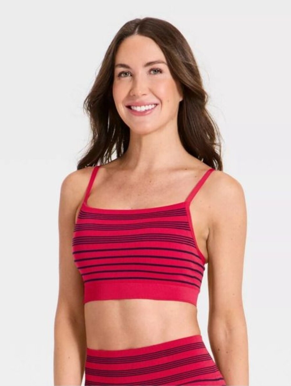All In Motion Women's Seamless Striped Bandeau Sports Bra Size S